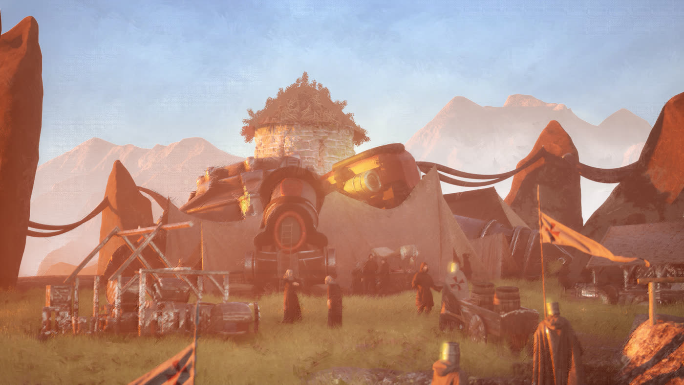 3D camp environment render