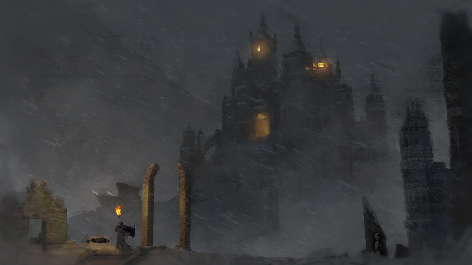 Snow castle environment